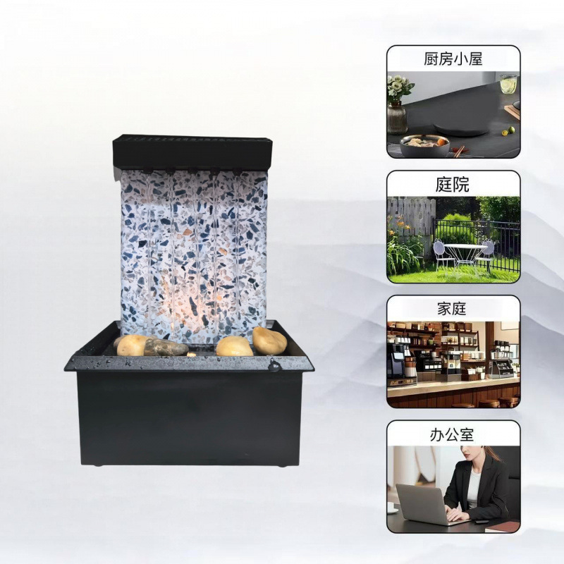 Fuente de Agua Corriente de Mesa de Plástico, Silenciosa con Luz para Decoración de Interiores image 9