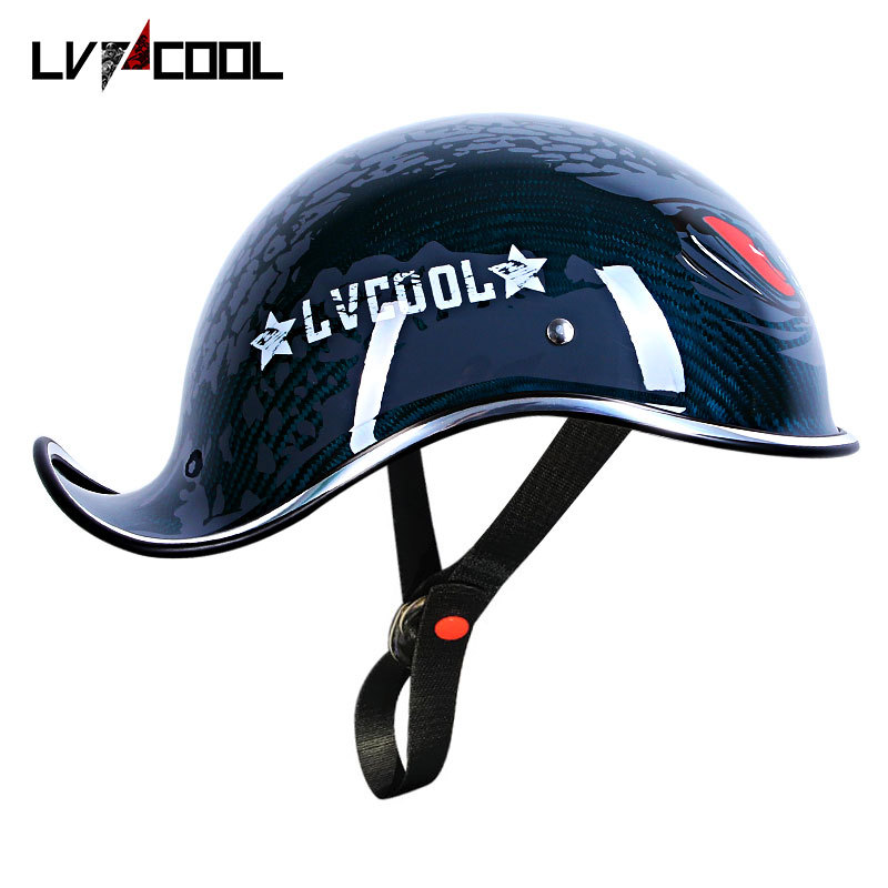 Comercio exterior casco transfronterizo motocicleta casco de fibra de carbono masculino Harley Scoop casco femenino retro motocicleta medio casco verano