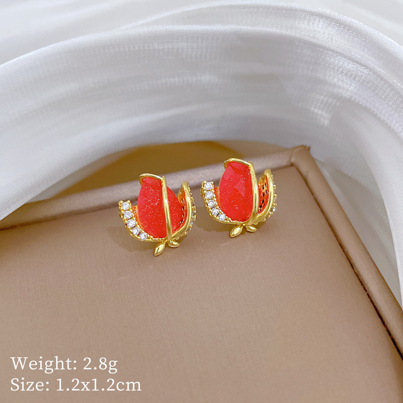 Wunderschöne Rote Rosenhalskette Mit Strass Aus Edelstahl_voghion.com