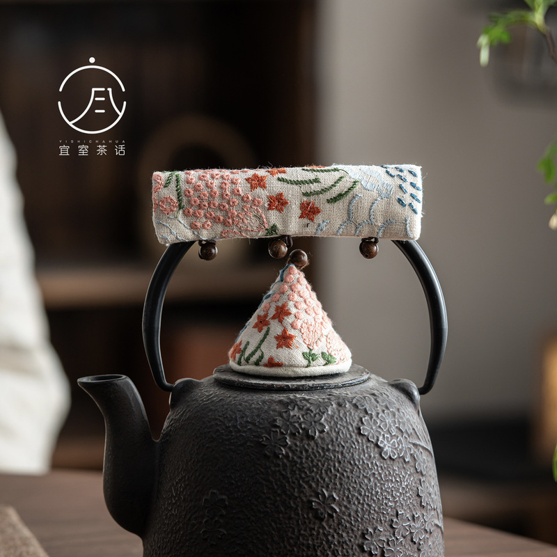Heat-Resistant Handle Cover for Yishi Tea Pots, Anti-Scalding Cloth Cover for Silver Pots and Glass Pots, Handmade Lid Handle That Won'T Burn Your Hands Heat-Resistant Handle Cover for Yishi Tea Pots, Anti-Scalding Cloth Cover for Silver Pots and Glass Pots, Handmade Lid Handle That Won'T Burn Your Hands