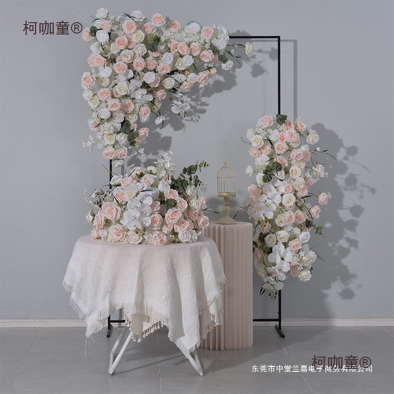 广千丰新款粉色背景花艺求婚订婚现场装饰花球花排角花花假麦太保