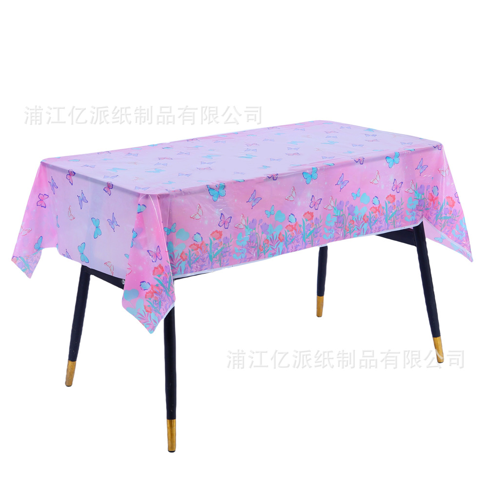 Nuevo juego de vajilla de fiesta con tema de mariposa de verano, bandeja de papel desechable, toallas de papel, cuchillo, tenedor, cuchara, suministros de decoración de fiesta