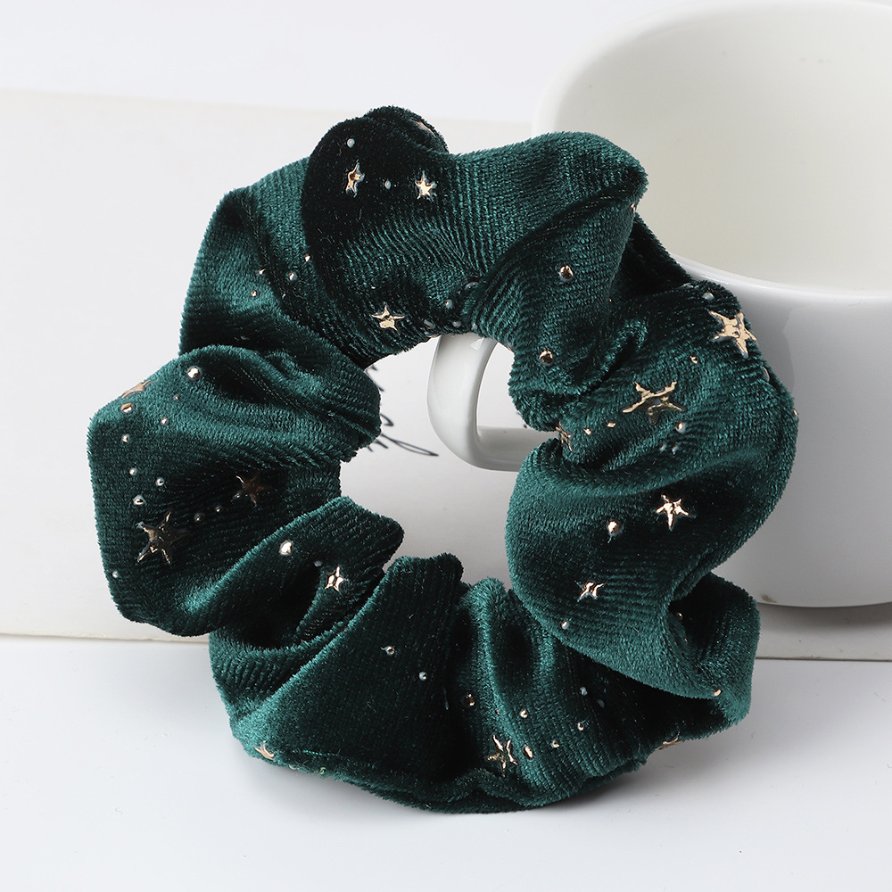 New Velvet Five-pointed Star Bronzing Simple Hair Ring Korean Velvet Hair Ring display picture 5