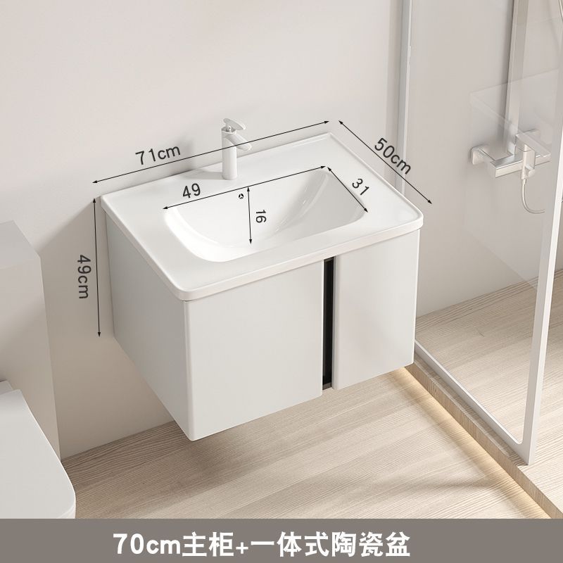 Aceite de acero inoxidable engrosada redondeado lavabo baño combinación simple lavado cerámica integrado Baño