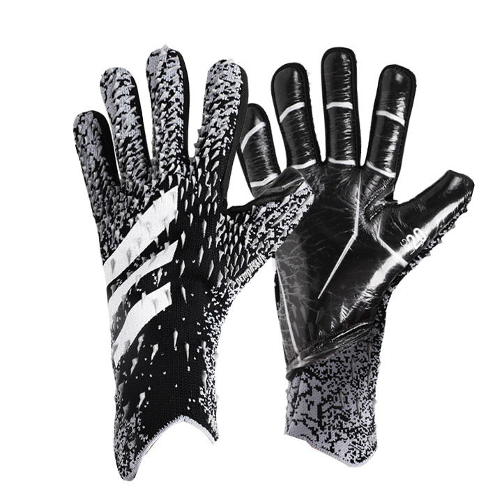 Guantes de portero de fútbol engrosados látex para adultos jóvenes sin dedos entrenamiento transpirable y cómodo portero de fútbol