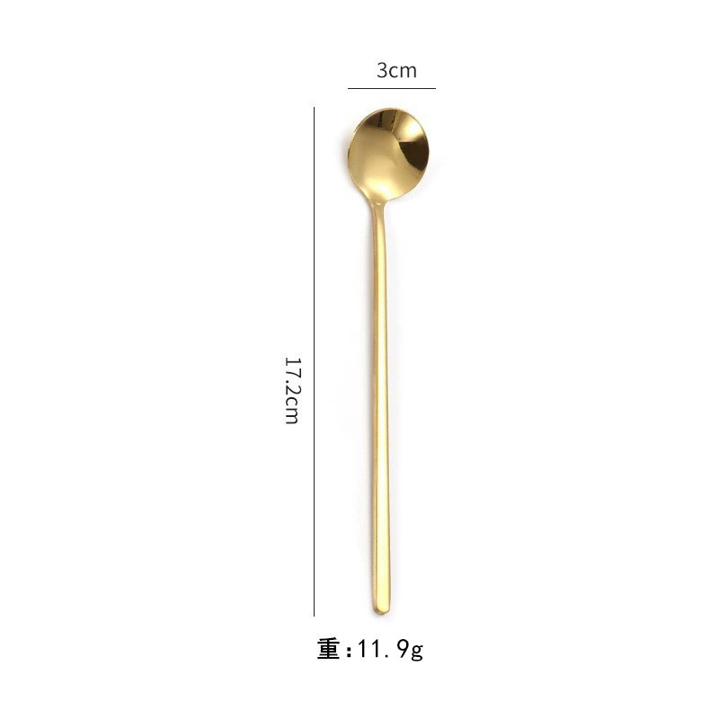 【17cm】작은 원형 스푼 골드백