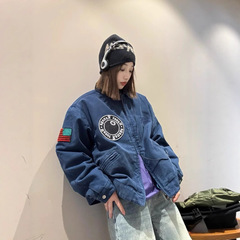 STUの正しいバージョン ✖️ Denis 共同ブランド デニム ジャケット ワークウェア レトロ ルーズ カジュアル メンズ レディース ストリート トレンド キルティング
