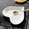 White ceramic glaze color porcelain plate 7 -inch western disk hotel club tea point cake dot plate heart -shaped plate