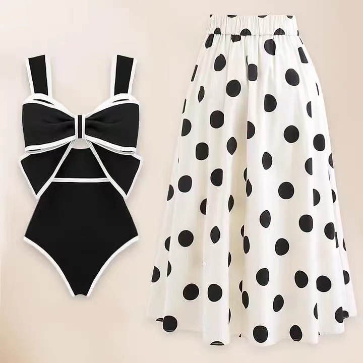 Women's Elegant Lady Polka Dots Solid Color 2 Pieces Set One Piece Swimwear display picture 5