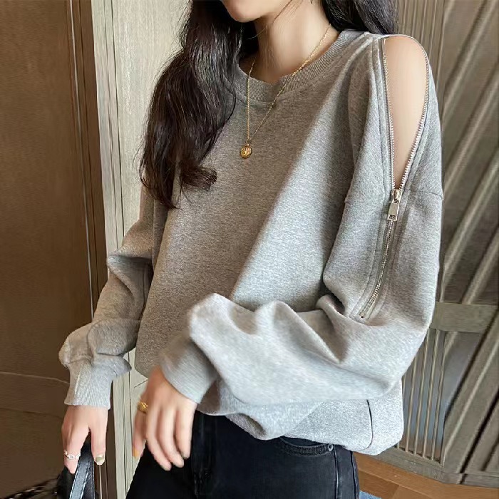 One-piece delivery Spring and Autumn design long sleeve off-shoulder sweater women's fashionable 2023 new pullover coat cross-border foreign trade
