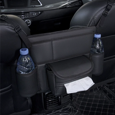 Car Water Cup Drink Holder – Car storage bag/box - h707-seat-room-sports-carbon-fiber-pattern-a-pure-black