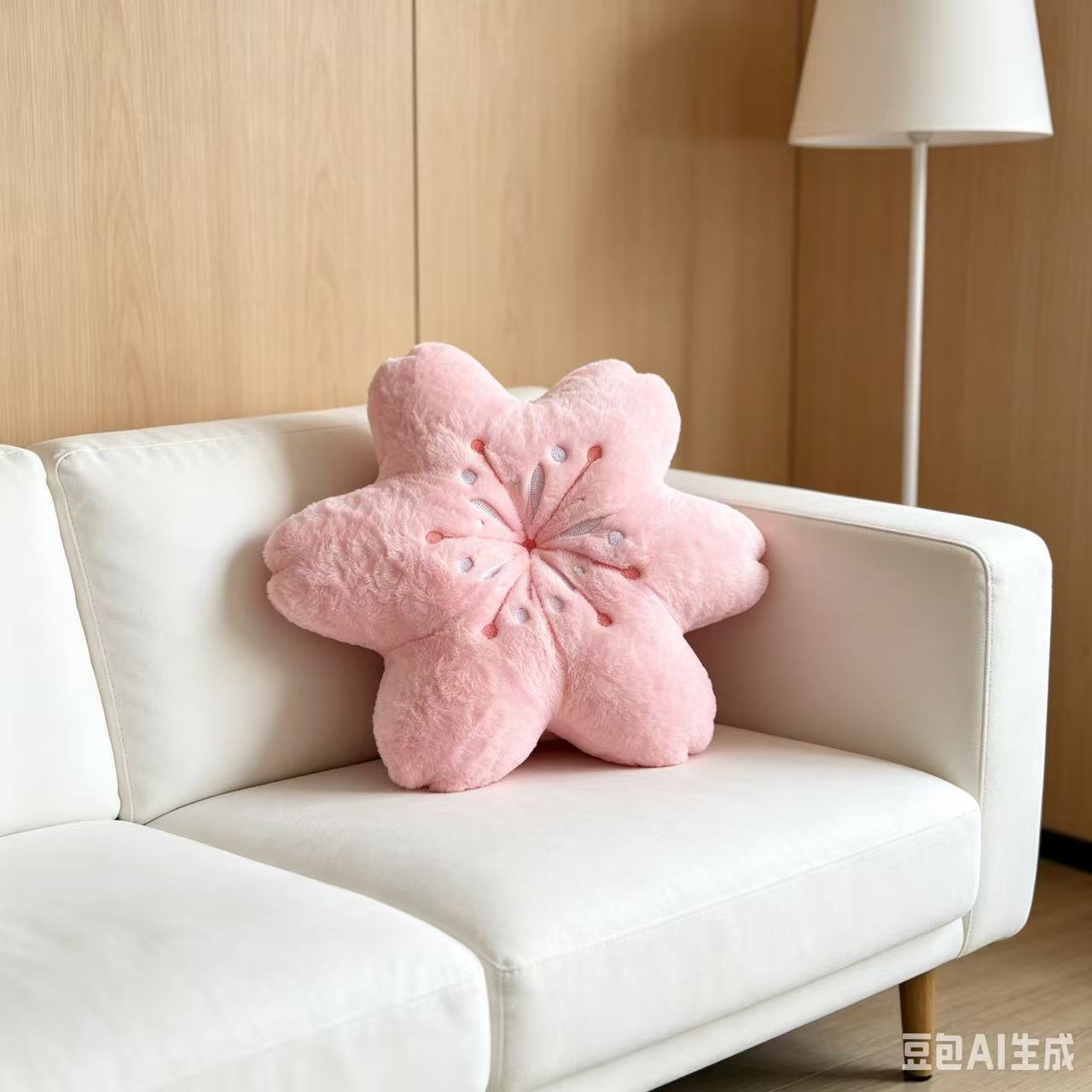 Pink Cherry Blossom Cushion, Cherry Blossom Pillow, Double-Sided Embroidered Flower Sofa Cushion, Office Chair Cushion, Gift Dropshipping