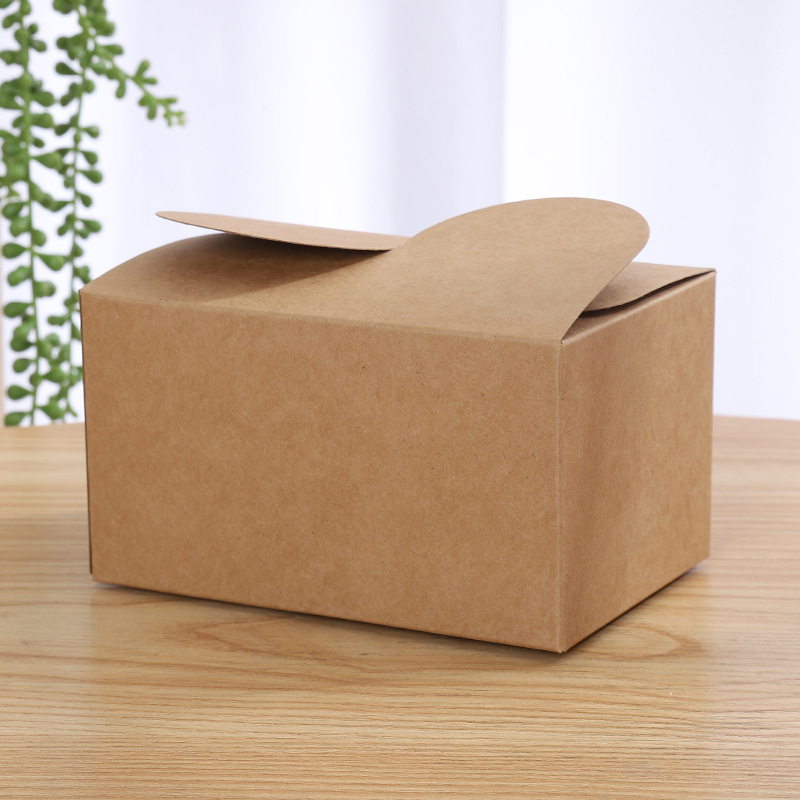 Simple par plegable caja de pastelería de color caqui tarjeta blanca papel kraft turrón caramelo galleta caja de internet celebridad caja de embalaje de alimentos