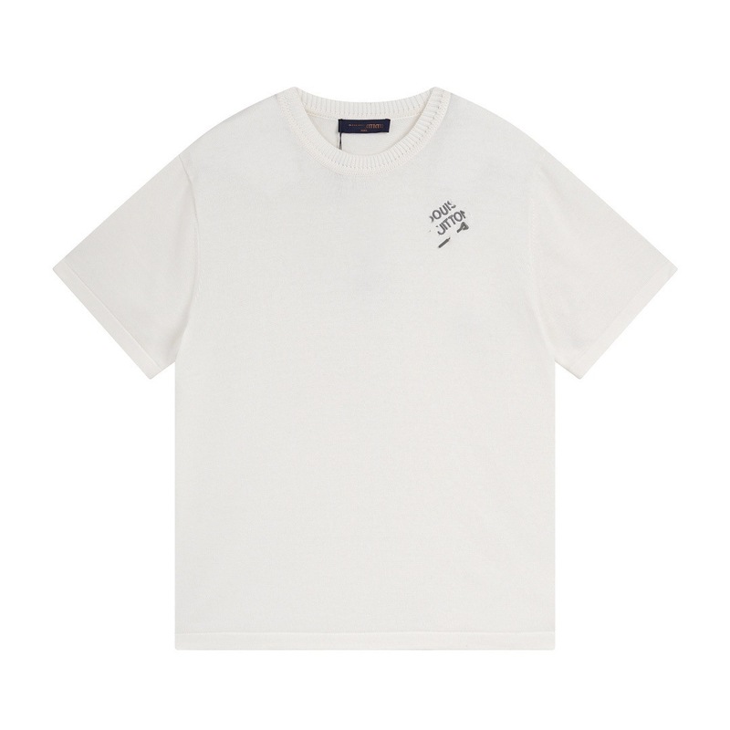 クロスボーダー ロバニット Tシャツ 2025 新しい市松模様の文字ジャカード カジュアル ルーズ 男女兼用 カップル 半袖|undefined
