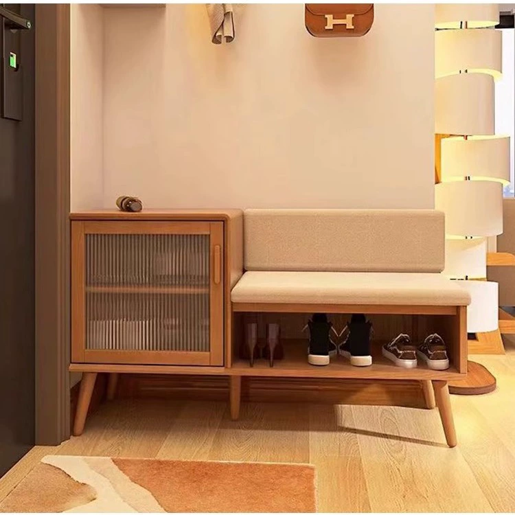 Скандинавская домашняя дверь вишневого дерева табурет для смены обуви