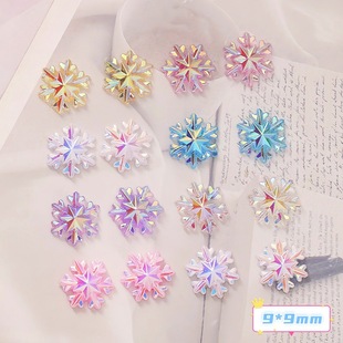 small snowflake nail art accessories mini resin small accessories decorations hairpin handmade diy cream glue children flowers