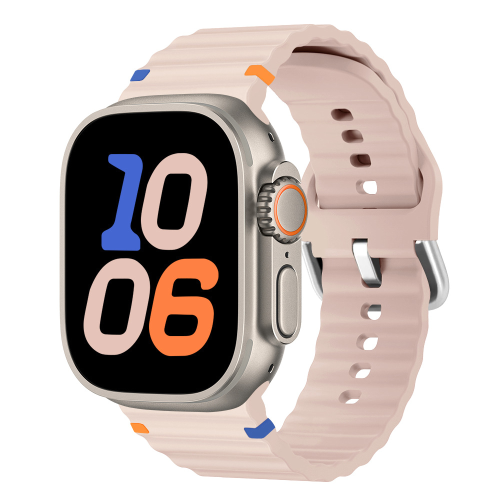 Aplicable Apple Watch correa applewatch8SE7654 onda de sutura de silicona moda deportiva nueva