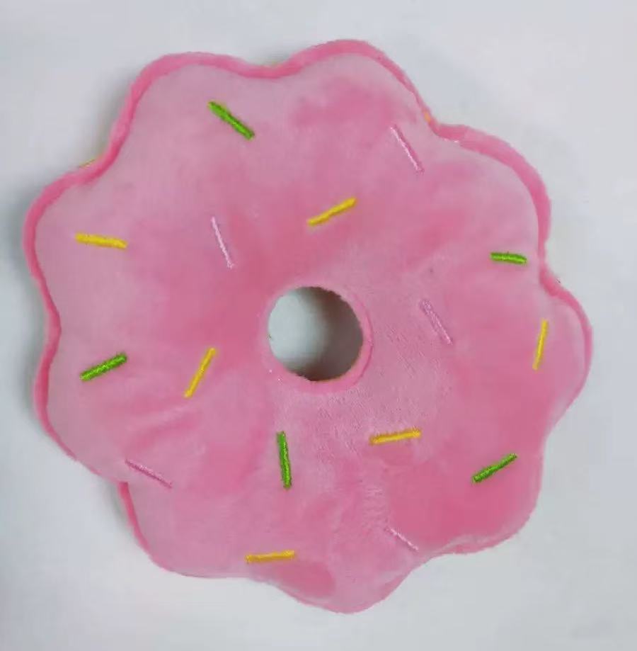 플러시 꽃잎 도넛 핑크