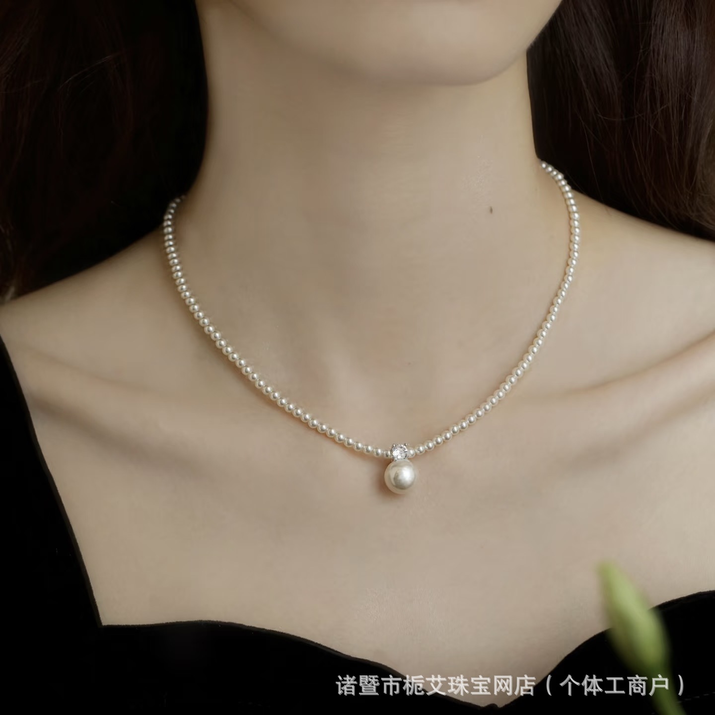 Zhuji Natural Freshwater Pearl Princess Diana Style Necklace, Small Pearl Necklace Pendant, Clavicle Chain, Light Luxury Niche S925