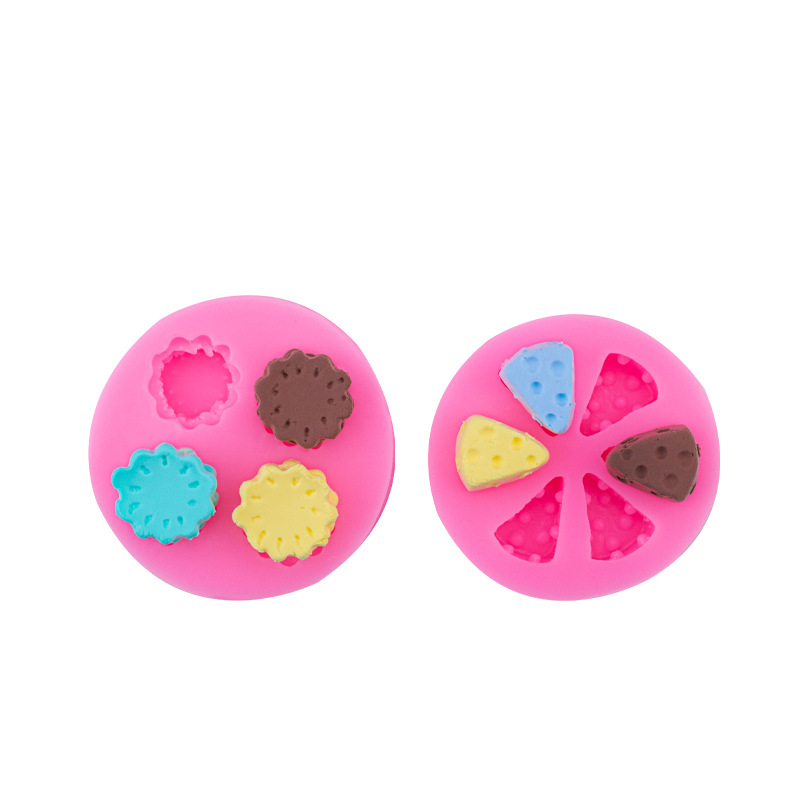 Simulación mini queso bloque de queso aromaterapia vela molde de yeso Ollie sándwich oblea galleta decoración de la torta del molde