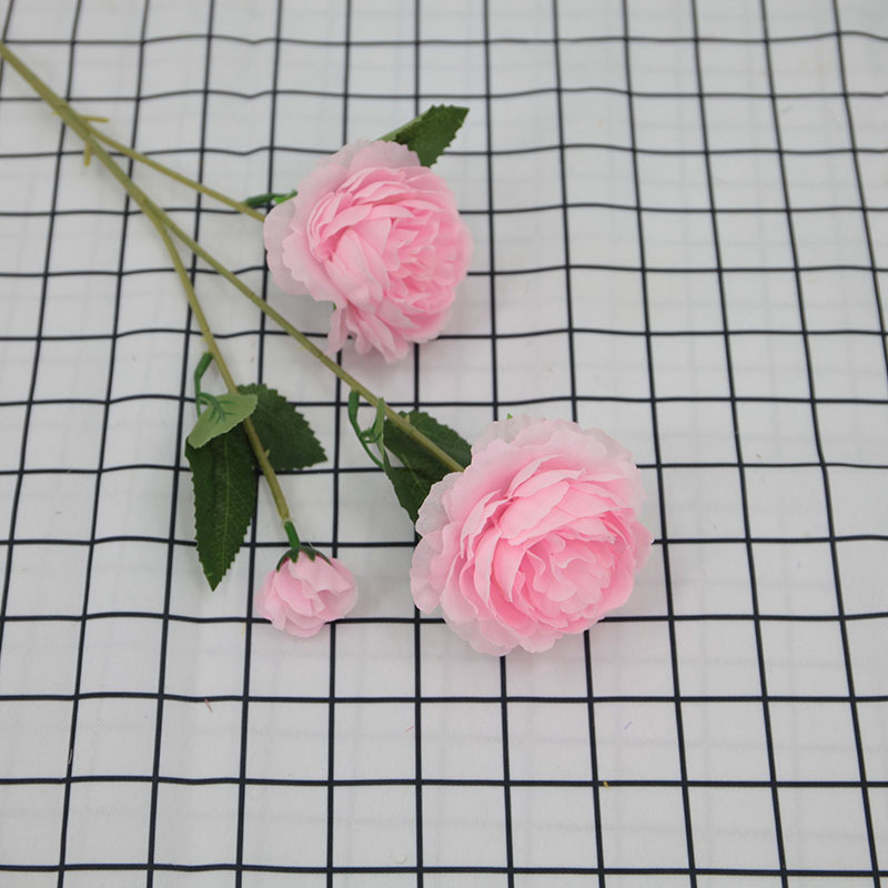 Fábrica al por mayor de flores de peonía europea 3 flores de simulación en casa decoración de boda flores falsas peonía de tres cabezas