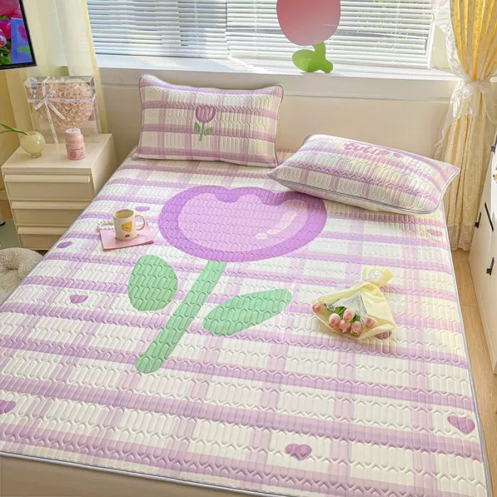 Шёлковый зонт с цветочным принтом 2025, стильный новый латексный коврик, набор из нескольких предметов, настоящий большой размер, свежий латекс.