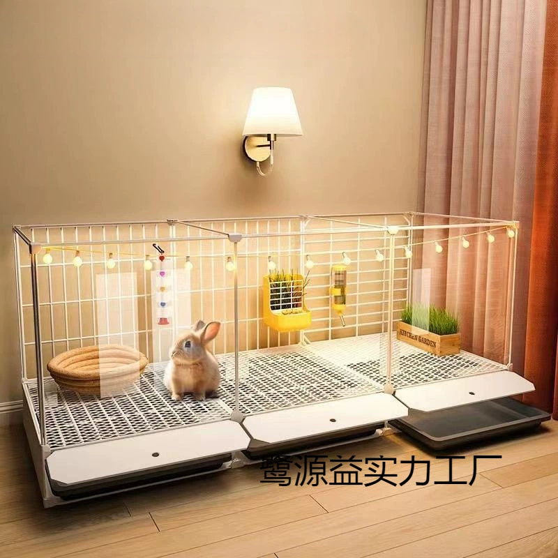 Прозрачная декоративная клетка для кроликов для домашнего использования в помещении, большая автоматическая клетка для кроликов с автоматической очисткой фекалий, домик-гнездо для кроликов