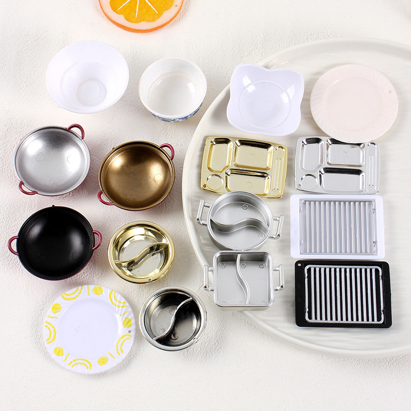 Miniature Simulation Plate Small Bowl Tableware DIY Miniature Food Play Accessories Pretend Play Kitchen Dining Toy Set Miniature Simulation Plate Small Bowl Tableware DIY Miniature Food Play Accessories Pretend Play Kitchen Dining Toy Set