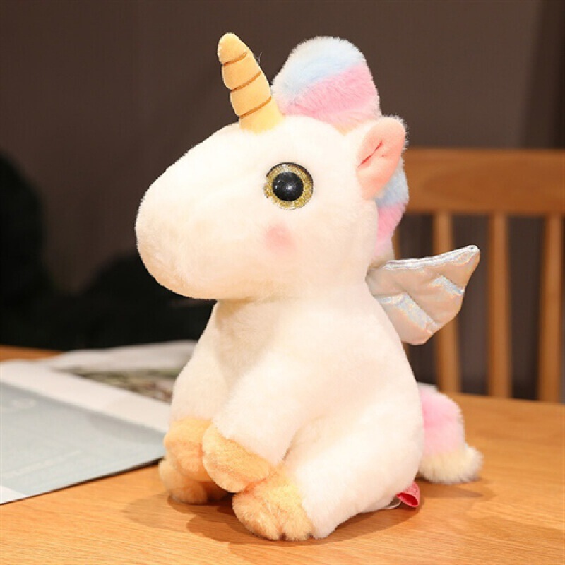 Cute Color Unicorn Doll Pegasus Plush Toy Girls Sleeping Pillow Rag Doll Birthday Gift