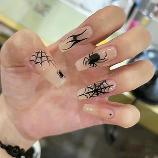 Halloween Spider Wear Armor Cool Handsome Nail Patch Cross-border Nail Patch Fake Nail Live Nail Patch Finished Nail