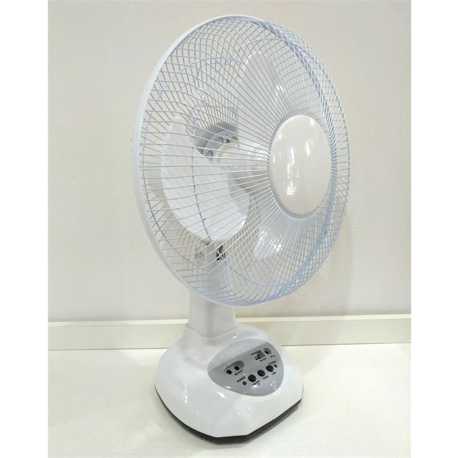 El fabricante suministra ventilador de emergencia 012T de 12 pulgadas, iluminación LED, ventilador de escritorio recargable que puede sacudir la cabeza