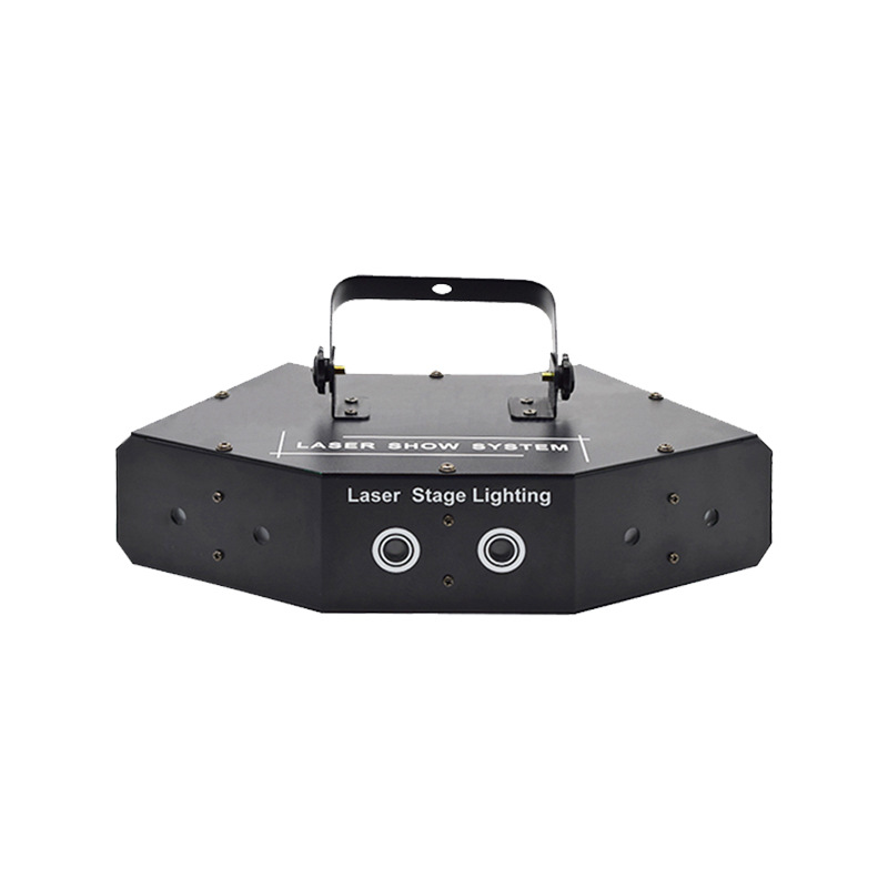 Wenjing led animación a todo color de seis ojos escaneo de luz láser etapa 6-agujero rojo verde azul luz láser KTV lámparas de la habitación privada