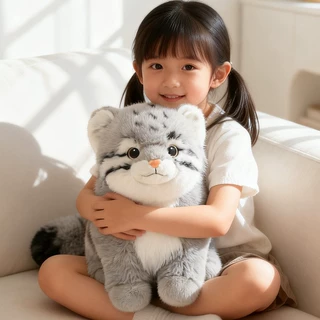 可爱兔狲毛绒玩具云豹公仔玩偶儿童陪睡布娃娃送女孩生日礼物