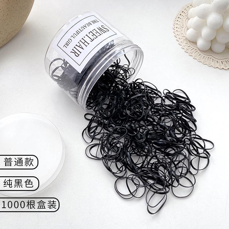 Anillo de pelo de pulgar negro simple para niñas enlatadas cordón de cabello 2026 nuevo cordón de cabeza de alta elasticidad adornamiento para el cabello