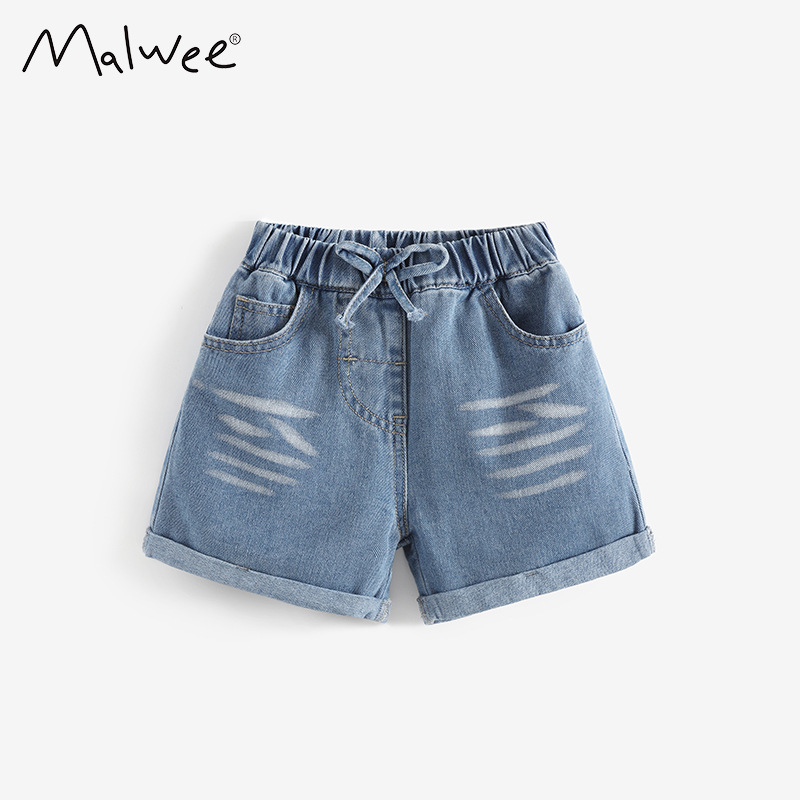 Transfronterizo malwee jeans para niñas pantalones para niños pequeños 3 a 8 años 100 a 150cm fuente de fábrica pantalones cortos image 6