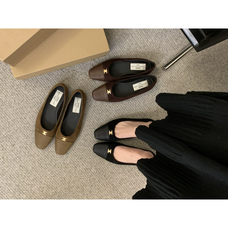 Французские ретро маленькие ароматные туфли с плоским дном