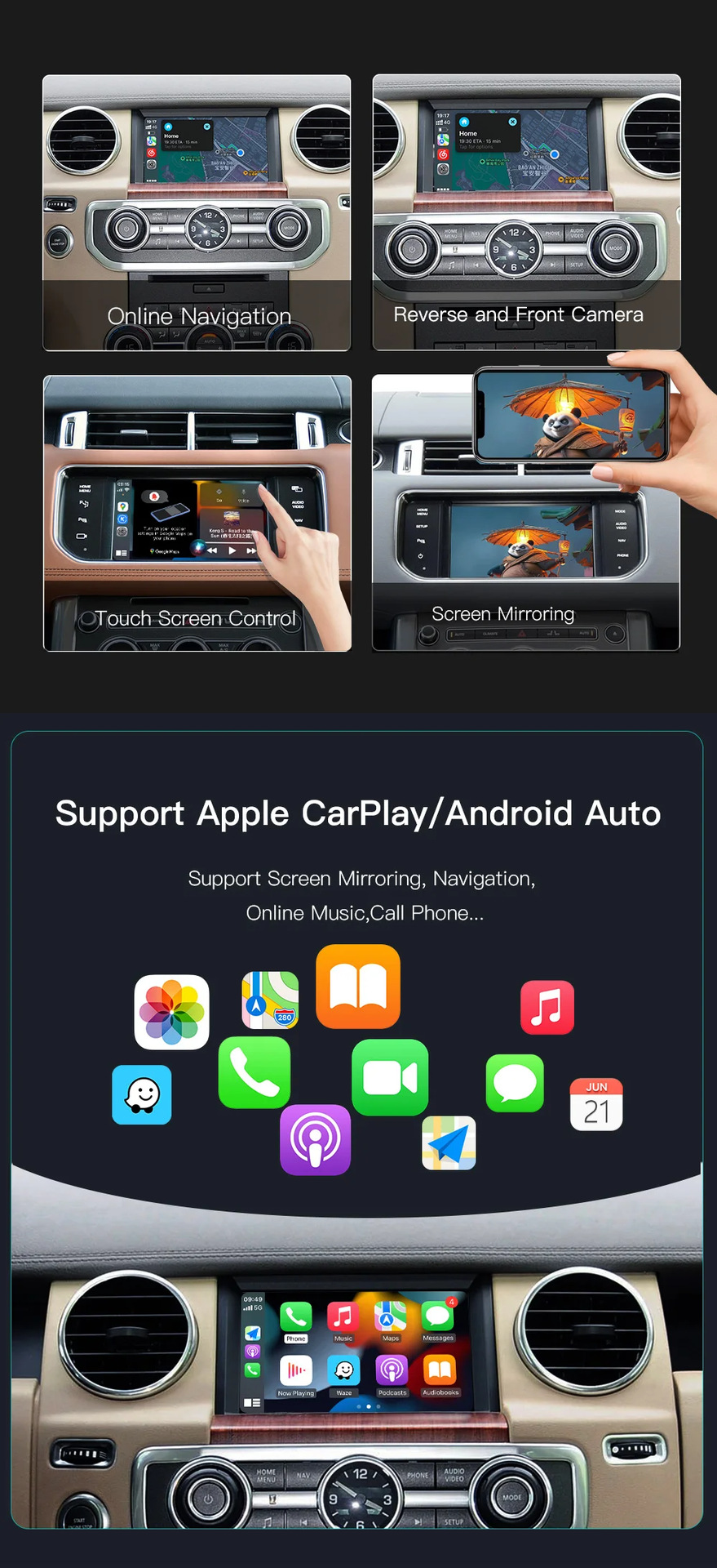 Suitable for Land Rover and Jaguar Bosch System Wireless Carplay and Android Auto Bosch Decoder