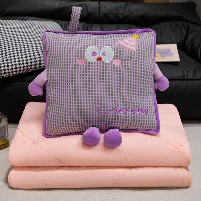 Nuevo Waffle Bean Bean colcha multifuncional almohada 2 - en - 1 aire acondicionado plegable almohada de siesta de oficina image 3