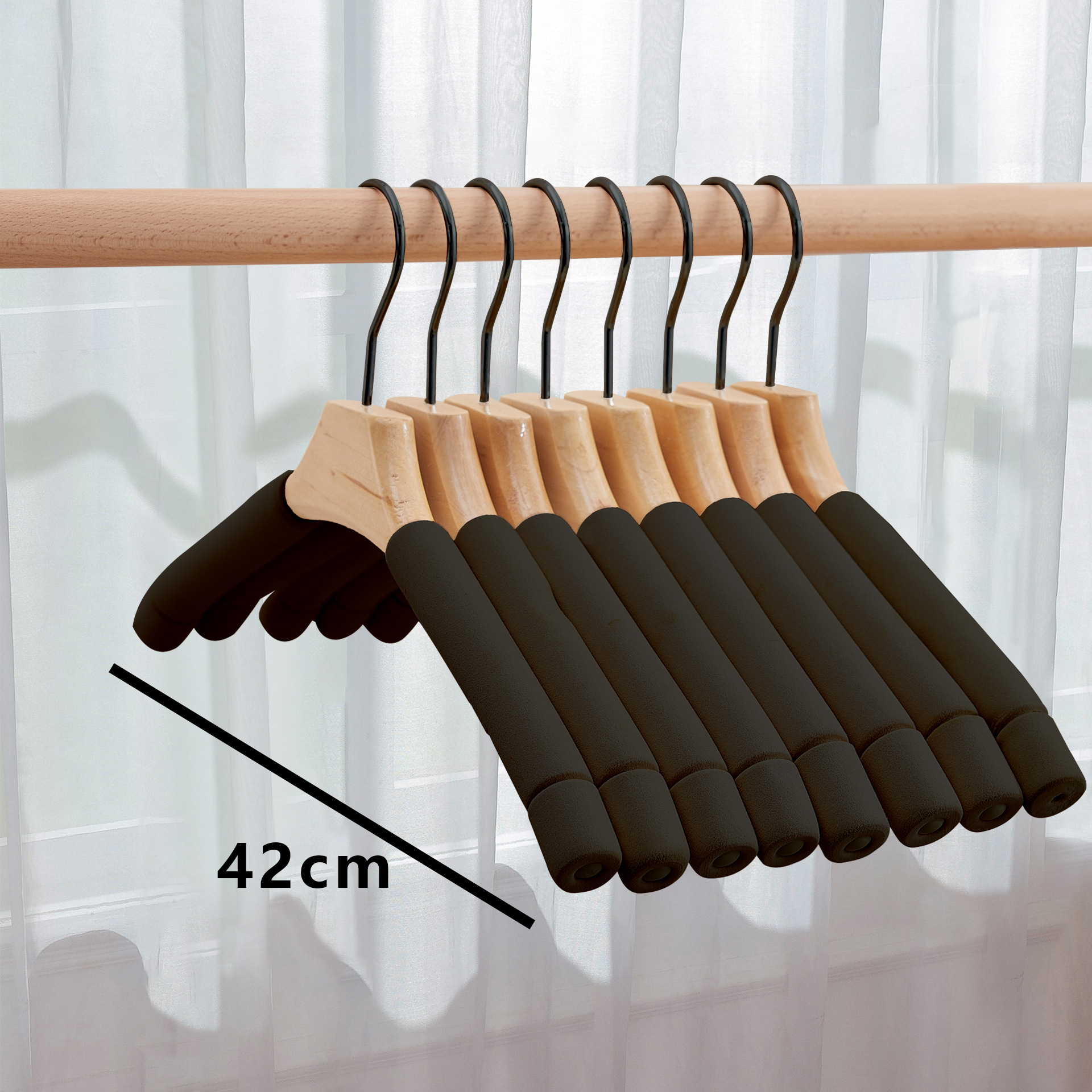 Esponja percha sin costuras esquina anti-hombro colgante de madera suéter abrigo no abultado ropa de armario soporte ropa de hogar percha ropa de apoyo