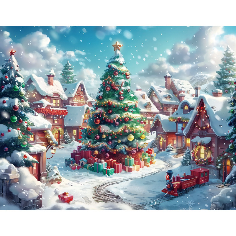 Tela de fondo de estudio de Navidad Actividades de Navidad Decoración de fiesta Tela de pared de fondo Escena de nieve de Navidad Tela colgante de fondo de foto