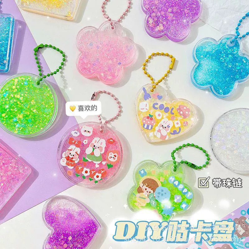 Transparent creative keychain, DIY