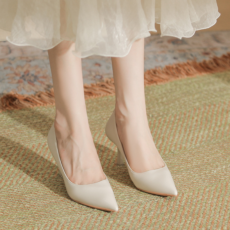 886 French Pointed-Toe High Heels for Women 2025 Autumn Daily Commuting Comfortable Versatile Work Shoes Elegant Stiletto Heels