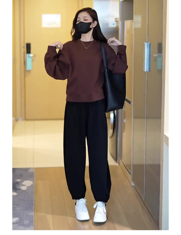 春秋季新款洋气休闲运动小个子穿搭一整套时尚宽松胖mm卫衣两件套|undefined