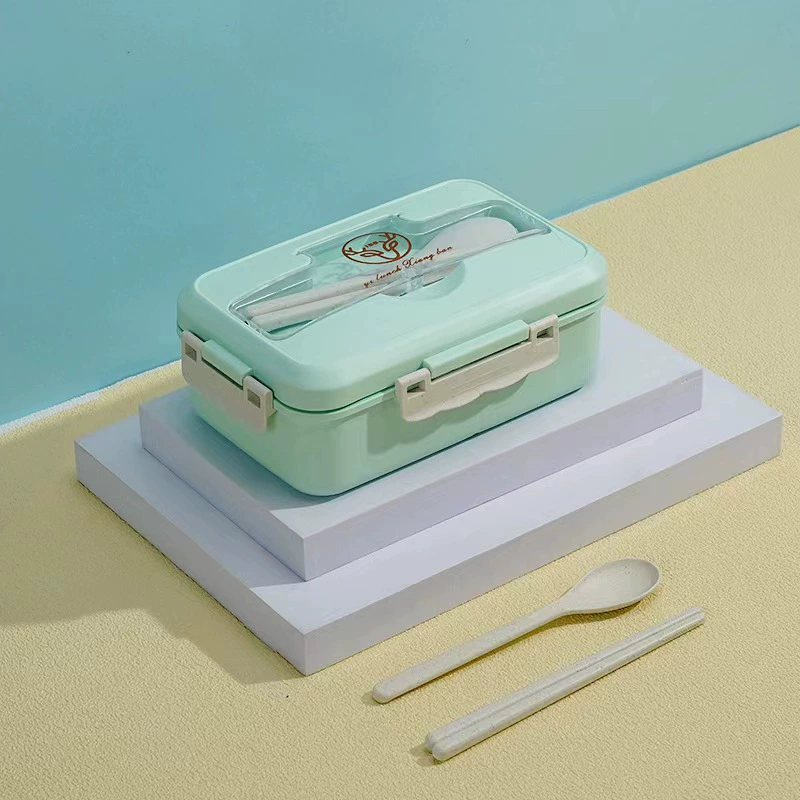 Ланчбокс для студентов Bento, 3 отделения, микроволновый ПП с прибором (ложка/вилка/палочки)