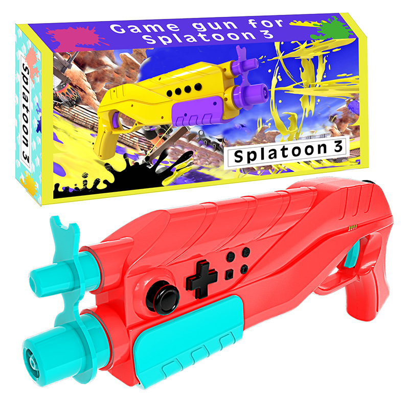 새로운 스플래툰 핸들 빨간색과 파란색