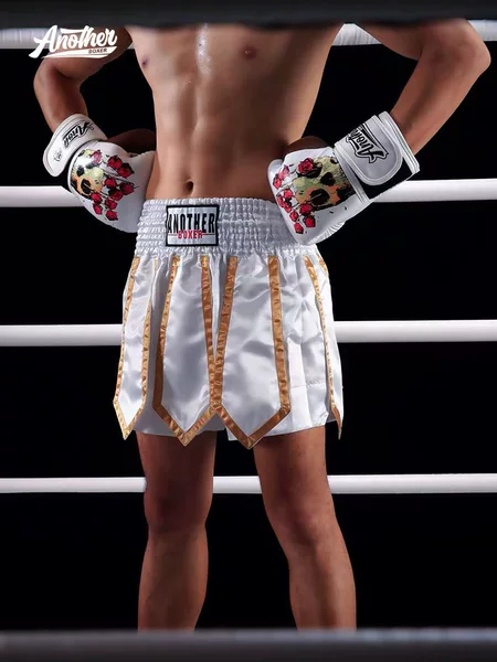 Ribbon-Style Muay Thai Shorts, Boxing Training Pants, Kickboxing, Sanda, Mixed Martial Arts, Fighting Competition Sports Pants, Breathable