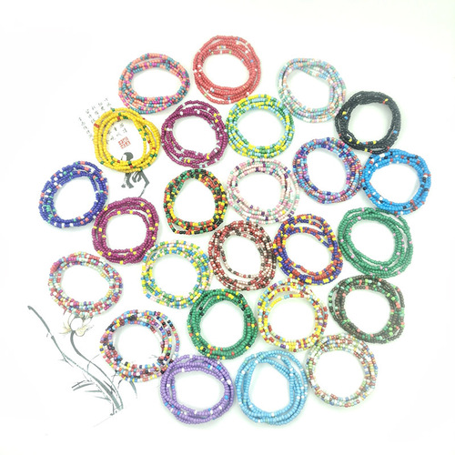 Low-price 107-style mixed-color European and American beach pant chain with glass bead bikini waist chain – customizable waist chain