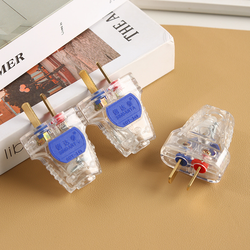 厂家批发信达泰新款透明插头全新PC料大功率插只