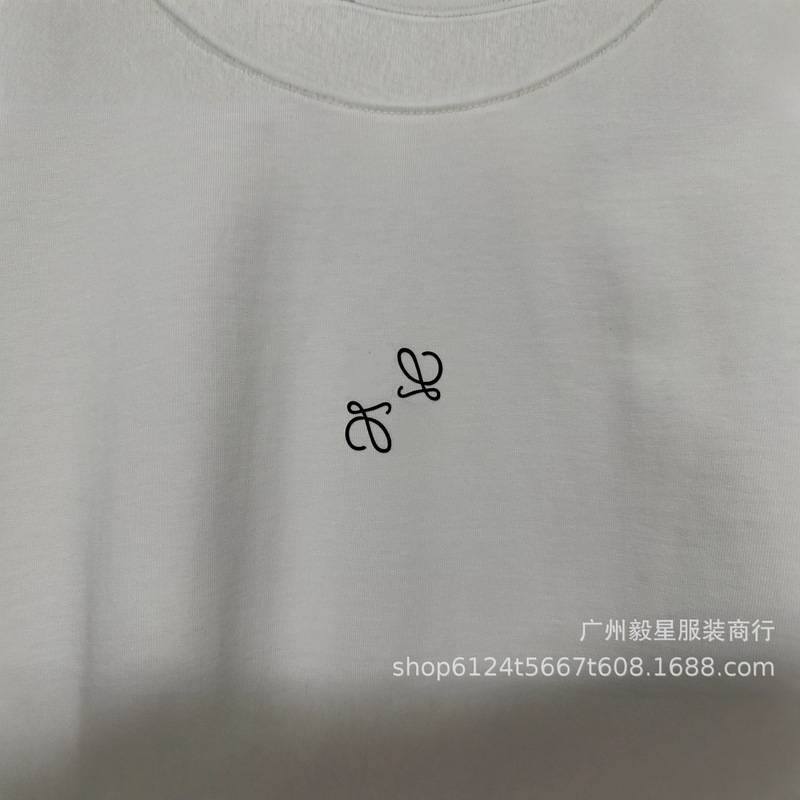高版本LOW家宽松落肩时尚百搭欧美男女同款胸前小LOGO印花长袖T恤|undefined