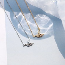 创意千纸鹤项链女款文艺韩版小清新可爱甜美飞翔的动物锁骨链设计